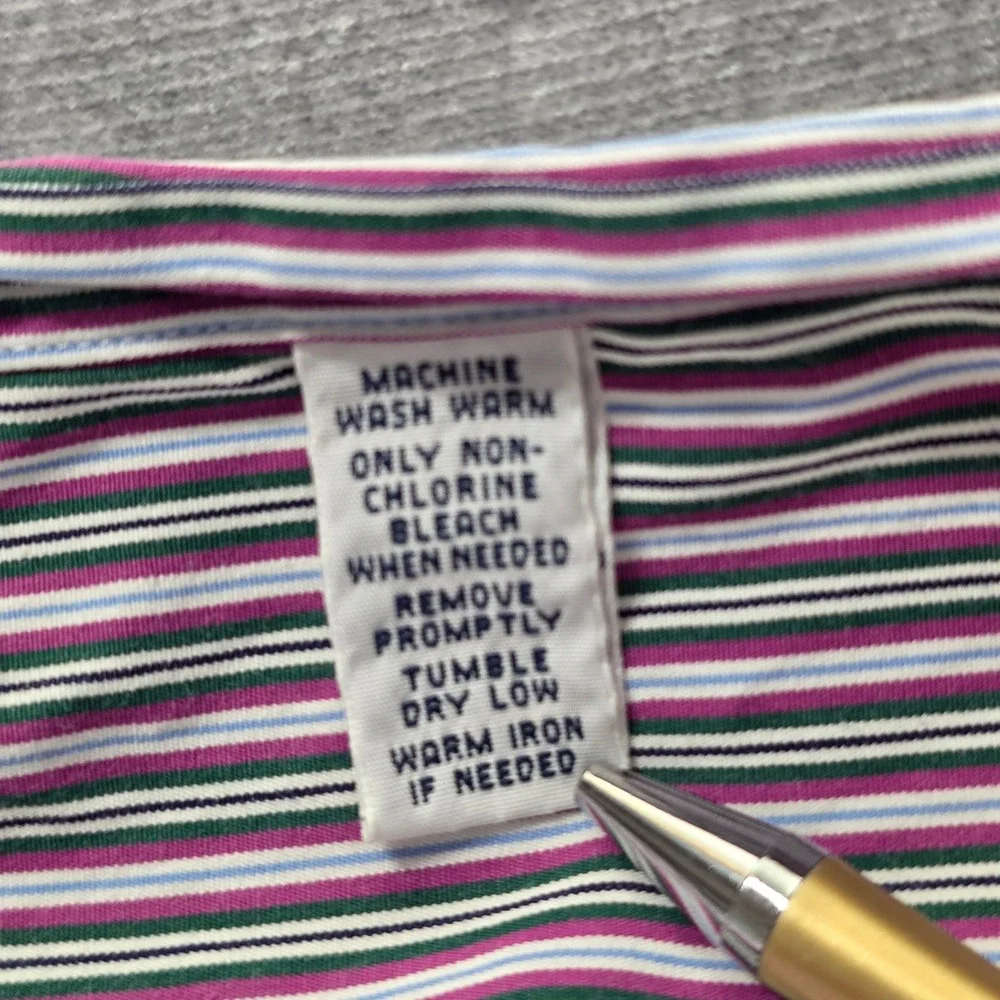 Ralph Lauren Button Down Shirt Mens 18 34/35 Multi Stripe Grandpacore Preppy XXL